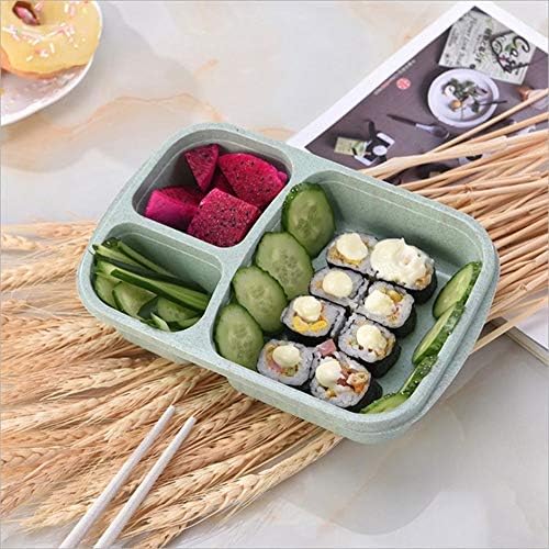 SJYDQ kutija za ručak pšenična slamka mikrovalna Bento kutija za ručak piknik hrana za voće kutija za odlaganje hrane priprema kuhinjskog posuđa prijenosni