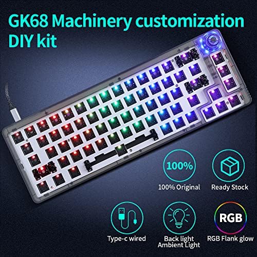 Gk68 RGB Hot-Swapable programabilna Razvodna kutija može se zamijeniti prekidačem DIY mehanički komplet tastature, podrška AKKO, Cherry