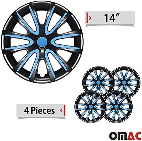 OMAC naplatak kotača HUBCAPS | Auto oprema 14 inčni oem HUB CAPS 4 kom set | Automatska zamena guma za zamjenu eksterijera crne boje