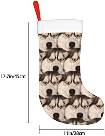 Austenstern Božićne čarape Smiješni dosadni sibirski husky pas dvostrani kamin viseći čarape