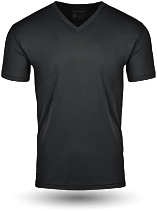 Svježe čiste niti crne majice V-izrez za muškarce - Soft & Fit Muns V izrez - pamuk Poly mješavina - premium tee