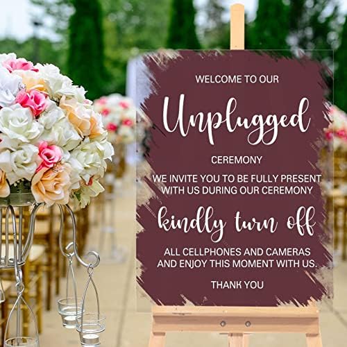 Burgundija personalizirana akrilnim vjenčanim znakom luksuzno vjenčanje Welcome Wof WellTight Clear Akril svadbene čestitke Naziv