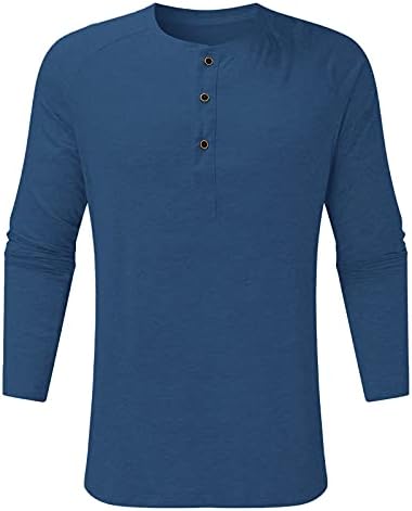 Beibeia Basic Henley majice za muške, ljetni muški gumb s dugim rukavima prednjim plakcem jesen casual slim fit tops majice