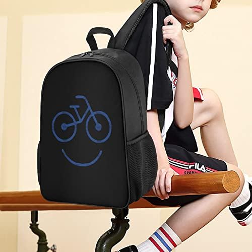 Smiješan bicikl Face Unisex ruksak lagani dnevni torba modne rame sa džepovima za boce sa vodom