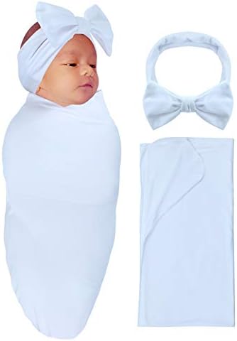 Ravni beba swoddle prima deke sa trakom za glavu ili poklopac za unisex novorođene dječje djevojke