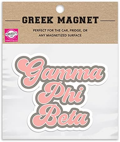Gamma Phi Beta Retro Sorority Auto magnetni set od 2 uklonjiva ostatak svih vremenskih magneta za djevojčice i studentske vozače