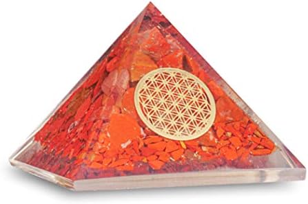Paruhas Crvena jasper stabla orgone piramide cvijet života Reiki ljekoviti novac Kristal dragulj Početna Dekor Reiki Kuhinja Buda