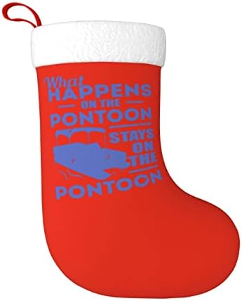 Yuyuy Pontoon Boat Dayling Jedrenje Što se događa božićni čarapa za odmor Kamin kamin Viseći čarape 18 inča