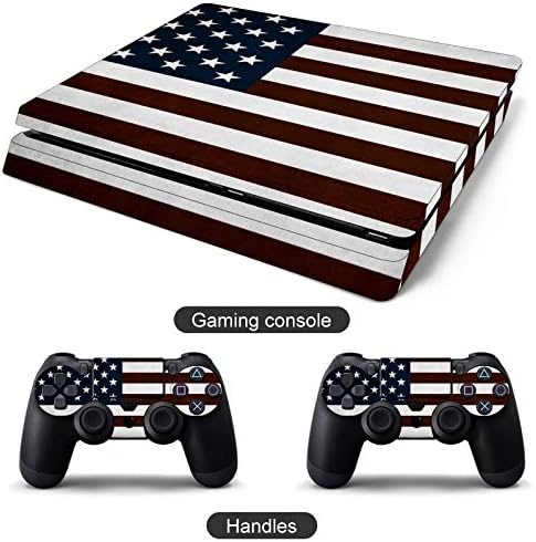 Hfyak Ame-Rican F-lag pattern Skins za PS4 kontroler-PVC naljepnica za cijelo tijelo naljepnice za PS4 kontroler-apsorpcija udara i otpornost na ogrebotine tanka mat