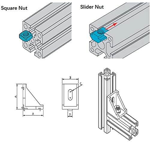 Mssoomm 2 Pakovanje 1540 dužina profila ekstruzije aluminijuma 40 inča / 1016 mm srebro, 15 x 40 mm 15 serija T Tip T-Slot Evropski