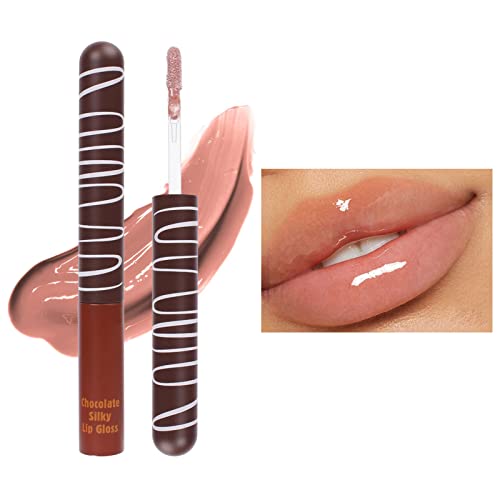 Lookatool čokoladna glazura za usne hidratantna hidratantna trajna hidratacija ne ljepljiva gola vodena svjetlost efekat šminke ženski