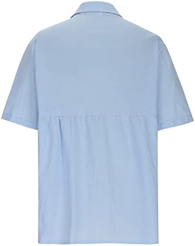 Ljetni vrhovi za žene elegantno dugme dole kratki rukav pamučni posteljina Trendy Dandelion Print Revel casual Business bluza