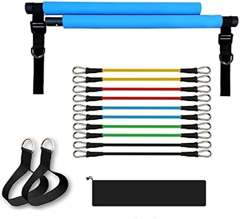 N / a 150lb podesivi Pilates bar Set sa 5 traka otpora prijenosni štap za teretanu za cijelo tijelo vježba Yoga Home Ftiness