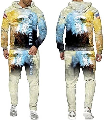 Zimska jesen 3D muške trenerke Orao za ispis dukseve hlače setovi harajuku odjeće Ležerne dukserice