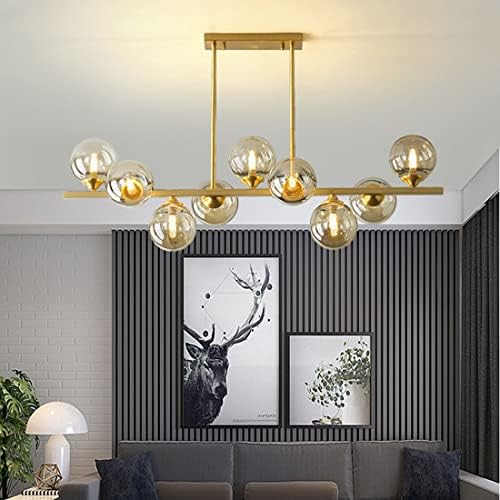 Pobllem blagovaonica luster 9-svjetlo zlato Mesingani stropni privjesak Rasvjetna tijela moderni linearni stil stakleni Globus viseća