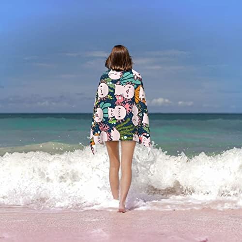 MISOLAXI Axolotl peškir za plažu za odrasle - lagani peškir na otvorenom mikrovlakana - mekani Pahuljasti, upijajući peškir za plažu za žene dečaci devojčice 32X52