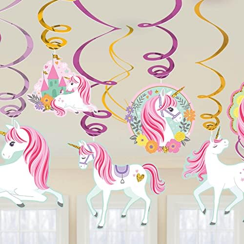 amscan 671929 Magical Unicorn vrijednost paket folija Swirl Dekoracije, Multi, Multi veličine