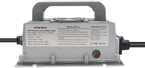 xiixtoo 15amp 36-Voltna baterija zamjenski punjač za 36-voltni klupski automobil / Yamaha / EZGO kolica za Golf sa dvokrilnim utikačem za noge vodootporna
