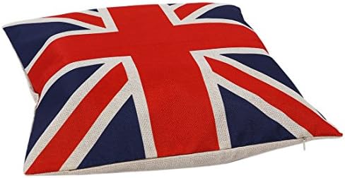 Huacel British Vintage Style Union Jack zastava Jastuk jastuk Pamuk posteljina Kvadratna dekorativna jastučna kafić za jastuke 18x18 inča - Zastava Ujedinjenog Kraljevstva