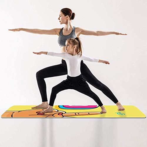 Siebzeh Peace Love Yellow Premium Thick Yoga Mat Eco Friendly Rubber Health & amp; fitnes non Slip Mat za sve vrste vježbe joge i pilatesa