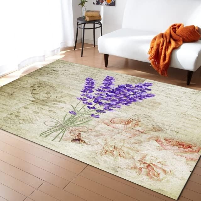 SATIGI personalizovani podni tepih od lavande - svež dekor od lavande - personalizovani tepih od lavande za dnevni boravak, deca/dečaci/devojčice