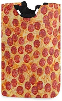 YYZZH Pizza feferoni grafički Print velika torba za veš korpa torba za kupovinu sklopiva poliesterska korpa za veš sklopiva torba