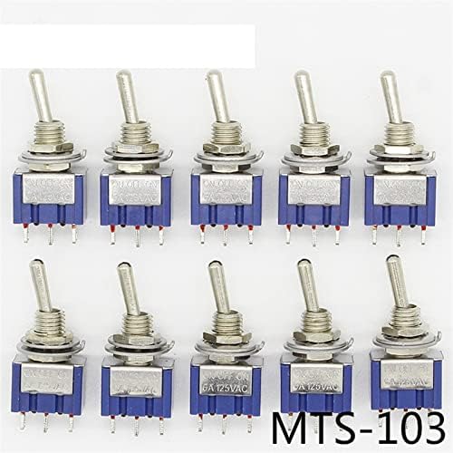 Liugou 10pcs On-Off-on 3-pin 3 Pozicija Mini zasuiranje preklopnog prekidača AC 125V / 6A 250V / 3A