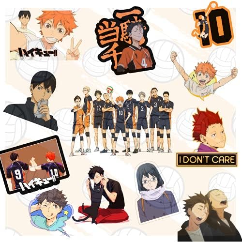 Careflection Pack of 4 Haikyu Anime Japanski crtani - vinilne laminirane naljepnice savršene za prijenosna računala Car boce za vodu