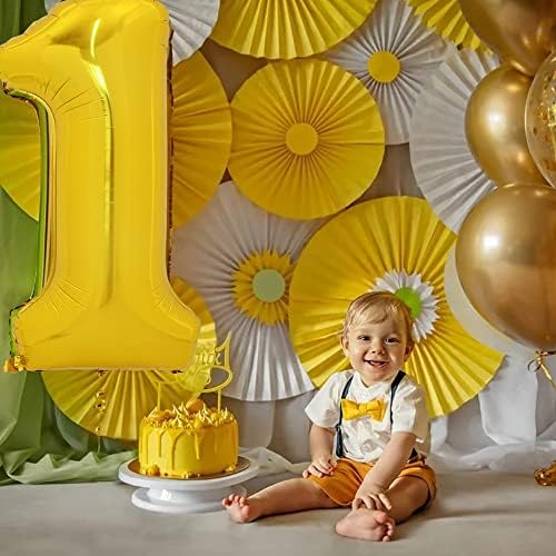 TONIFUL 50 inčni veliki zlatni broj baloni 0-9, folija Mylar veliki digitalni balon broj 1 cifra jedan za rođendansku zabavu, vjenčanje,