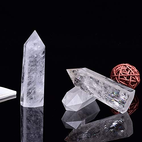 Runyangshi Prirodni iscjeljivanje Clean Kvarcni kristalni štapić, 2 -2.4 6 Faced Jednočasni kristalni prizmi štapići prirodno kamenje za liječenje meditacije Reiki čakra terapija