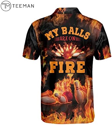 Teeman Custom Bowling majica za muškarce, muške smiješne košulje s kratkim rukavima Polo, kuglani dres za tim