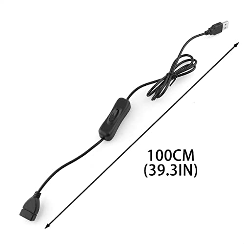 Dghaop USB produžni kabel sa prekidačem 28AWG Black USB muški do ženskog produžetka kabela za USB slušalice, prijenos podataka, primijeni
