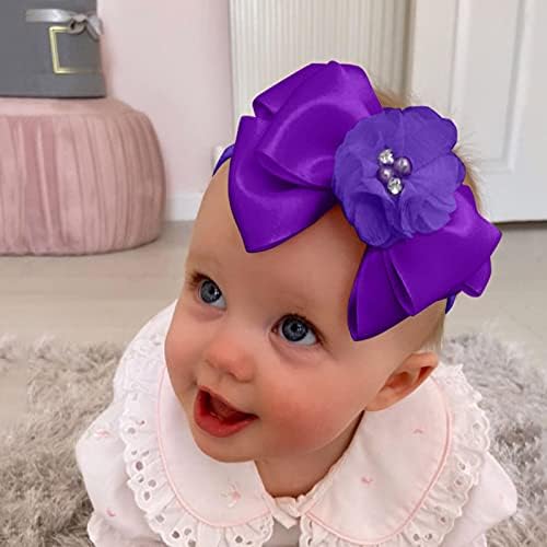 Dodatna oprema za djevojčice rastezljive trake za glavu cvjetni Lukknot šešir 3PC čvrsti bebi lukovi za glavu