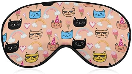 Sretne mačke mačke mekane maske za oči s podesivim laganim svjetovnim očima za spavanje