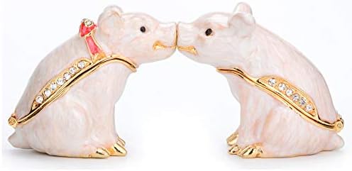 Furuida sirna kutija sa šarkama bijelom slatkom svinjom ručno oslikanom kutijom za nakit Klasični ukrasi za životinje Cicunc figurice Poklon za kućni dekor