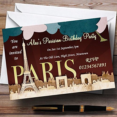 Pariz šik pariški tema Personalizirani pozivnice za rođendan