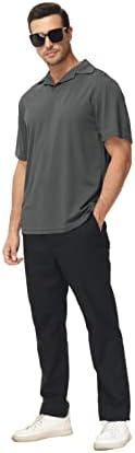 YuKaichen muške polo majice kratki rukav brzi suhi golf tenis majica Solidna jednostavna osnovna polo majica