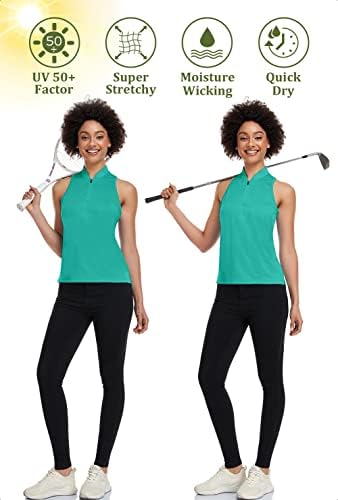 Polo majica bez rukava na ženskoj trkačkoj ručici - dame vlage Wicking performanse V-izrez Golf majice brzo suho za sport