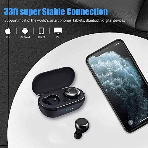 Bežični uši, super brzi naboj, Bluetooth 5,0 Stereo slušalice sa ušima sa USB-C Case za punjenje, 30h za reprodukciju, ugrađeni mikrofon