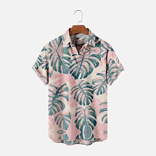 iopqo visoke majice za muškarce Muške štampane havajske majice s kratkim rukavima dolje dolje od plaže gornje haljine