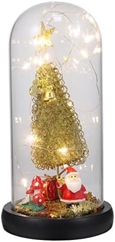 Cabilock Božićni dekor božićno stakleno stakleno kupolo Mini LED božićno stakleno stakleno kupole Xmas Tree Božićni stolni stablo osvijetljeno ukrašavanje