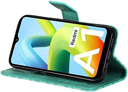 MEMAXELUS futrola za novčanik za Xiaomi Redmi A1 4G, futrola za telefon Redmi A1 4G sa utorom za držač kartice magnetno zatvaranje suncokret dizajn Premium kožna zaštitna futrola za Redmi A1 4G KT:Sun Green