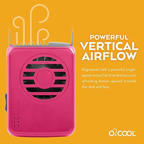 O2cool Deluxe lična ogrlica Fan | Hands-Free, Nosivi Mini uređaj za hlađenje na baterije za plažu, sportske događaje, kampovanje