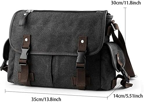 WODSWOD Canvas Messenger torba za 15 inčni prijenosnog prenosnog prenosnog prenosnog prenosnog ramena u knjizi s ramenom Kampiranje Pješačenje