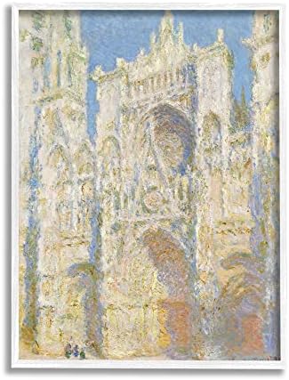 Stupell Industries Rouen Cathedral, Zapadna Fasada Sunlight Claude Monet slika uramljena zidna umjetnost, dizajn one1000slike