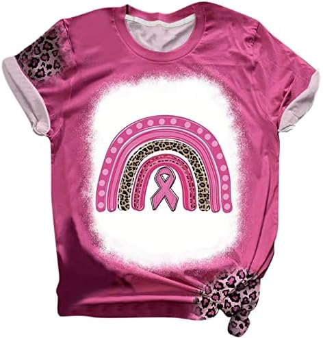 Razradite Košulje Žene Žene Za Prevenciju Raka Dojke Tie Dye Štampana Kratka Rukava Majica Top Dugi Rukav Tee