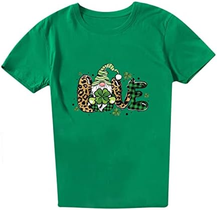 Ženska kratka rukava T-Shirt St. Patrick Dan zeleni Y2K Tops Shirt Teen Djevojke Summer Casual O-vrat Tunic Tee Shirt