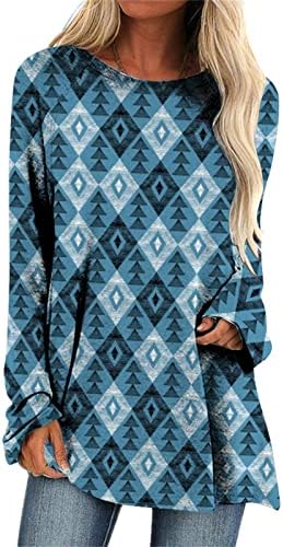 NOKMOPO PLUS Veličina vrhova ženskog modnog casual dugih rukava pulover okruglog vrata Top bluza Pulover Tunic Tops