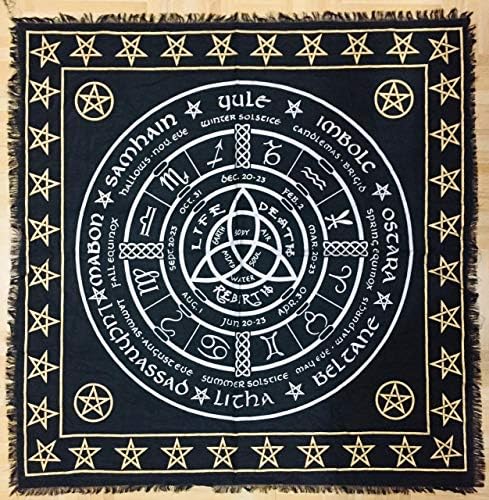 Indijski pošiljari oltarni krpa poganski pagan Wheel Witchcraft Alter Tarot Rašireći gornju krpu Wiccan Square Duhoual 36 sa 36 svetog krpa Paganski točak