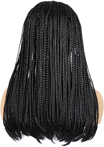Pa 20braided čipkaste prednje perike za crne žene afričke pletenice perike Sintetička prirodna crna boja jeftina kutija pletena kosa